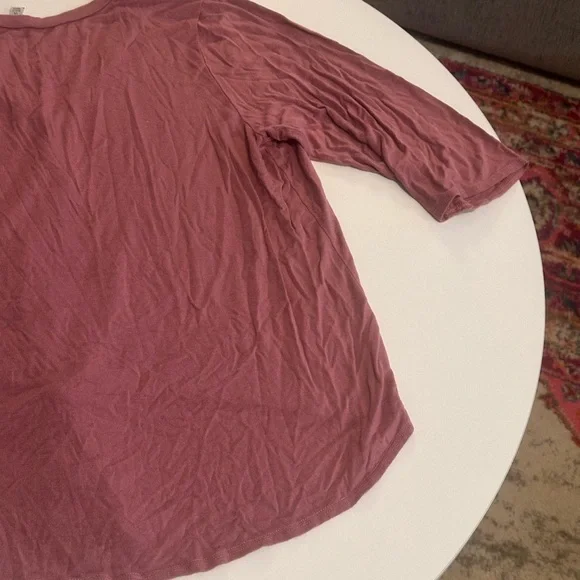 Green Envelope Mauve Button Tie Blouse - Picture 8 of 9